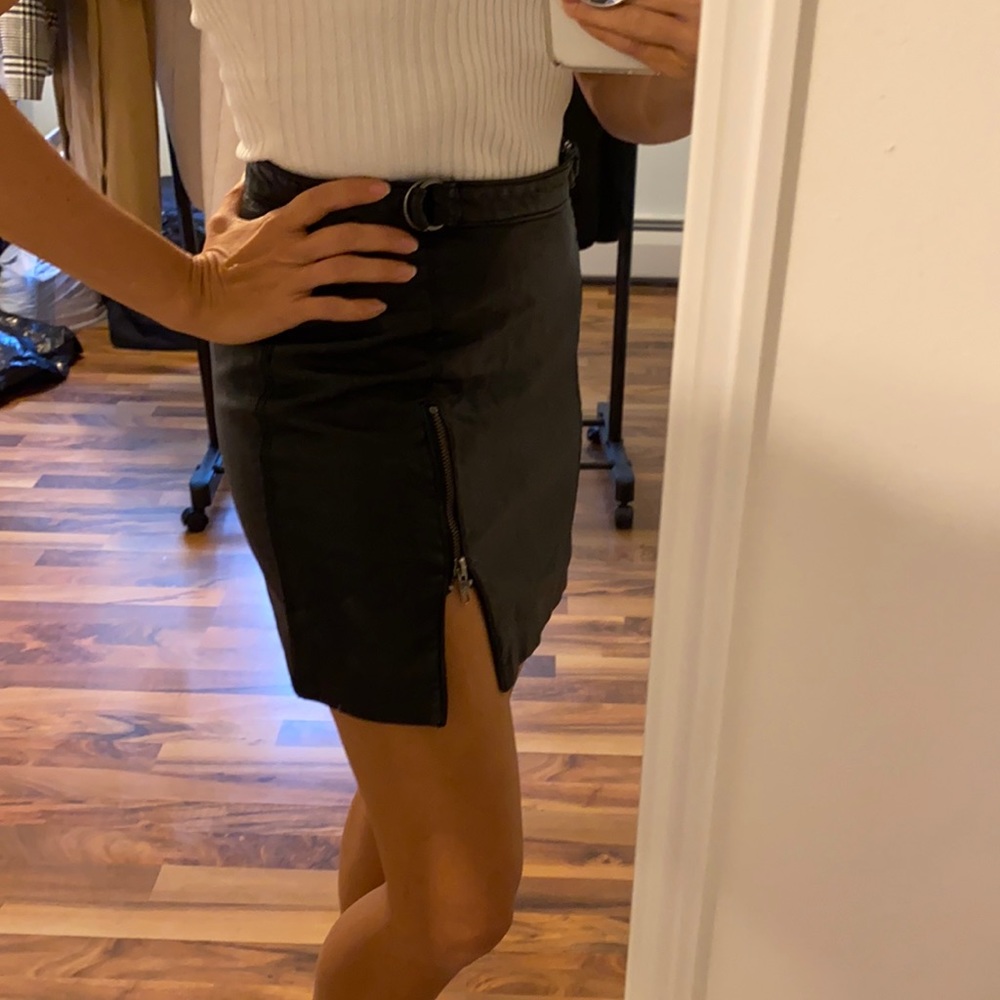 Free People pleather skirt with zipper